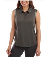 Elle Sport Womens Top Polo Green Sleeveless Active Collared Neck Lightwe... - $53.50 CAD
