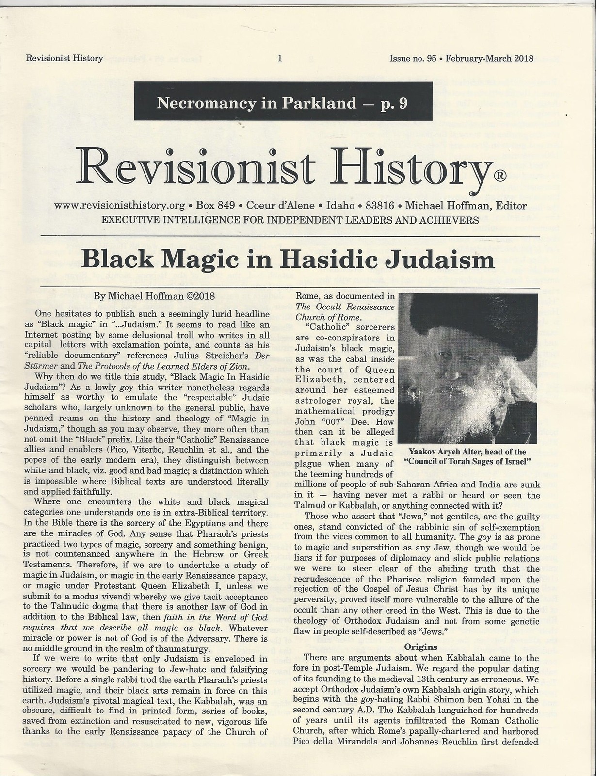 REVISIONIST HISTORY No.95 Black Magic in Hasidic Judaism - $9.99