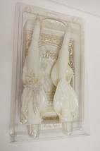 Lillian Rose Unity Tapers Candles Wedding Collection Sequin Pearls Lilies 9.5&quot; - £23.10 GBP