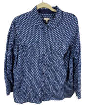 Talbots Size 2X Shirt Button Down Top Womens Blue Pattern Print Light Al... - $55.92