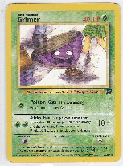 M) Pokemon Nintendo GAMEFREAK Collector Trading Card Grimer 57/82 40HP - $1.97 M) Pokemon Nintendo GAMEFREAK Collector Trading Card Grimer 57/82 40HP - $1.97