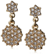 Fragments Oro Chapado Pavé Circonita Cúbica Cristal Floral Gota Pendient... - £10.94 GBP