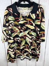 Cooke Street Hawaiian Polo Shirt Mens Large Floral Short Sleeve Cotton - £10.27 GBP