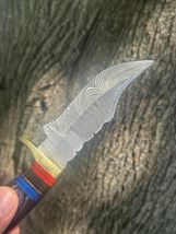 8” Custom Handmade Damascus Steel HUNTING Skinning Knife Survival Wood h... - $23.72