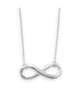 Sterling Silver Necklace with Polished Silver Infinity Design Pendant - £36.15 GBP