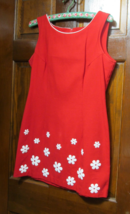 Granite red dress with flower design  vintage - $1,484.27 MXN