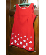 Granite red dress with flower design  vintage - $107.62 CAD
