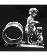 Victorian Child with Begging Dog Napkin Ring by Meriden Circa 1870 - £209.57 GBP