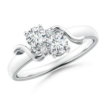 Angara Lab-Grown 0.49 Ct Vintage Style Two Stone Diamond Swirl Ring in S... - £438.23 GBP