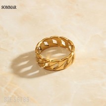 SOMMAR 2021  fashion new Gold Filledfemale women\&#39;s rings circular and wave pric - £8.64 GBP