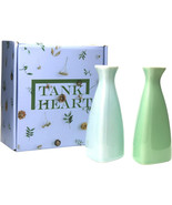 Set of 2 Celadon Small Bud Vase for Flowers Mini Vases for Decor, Green ... - £14.12 GBP