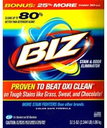 BIZ POWDER Laundry Detergent bOOster Cleaner STAIN FIGHTER Odor Remover ... - $574.77 MXN