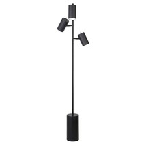 65&quot; Black Three Light Tree Floor Lamp With Black Drum Shade - $323.68