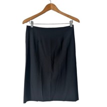 Theory Women Pencil Skirt Black Golda 2 Urban Virgin Wool Double Split S... - $39.59