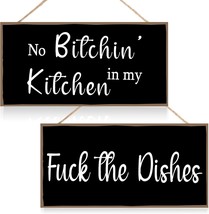 Jetec 2 Pieces Funny Kitchen Signs The Dishes Hanging Wall Art Sign No, Stylish - $25.99