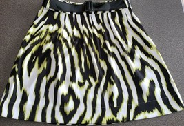 Worthington ~ Women&#39;s Size 12 ~ Green/Black/White ~ Geometric Design Skirt - £20.47 GBP