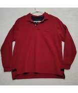 Orvis Men&#39;s Sweater Size L Large Dark Red Thick Cotton Long Sleeve Casual - $31.87