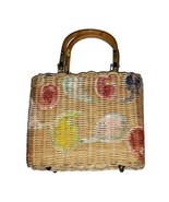 Mid Century Plastic Wicker Handbag Purse Hong Kong - $20.90