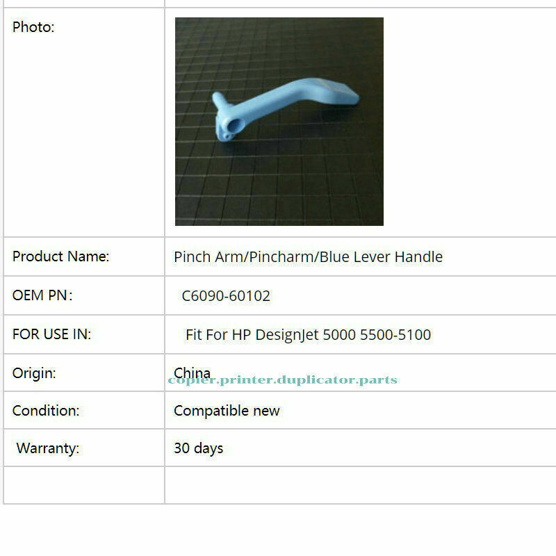 1Pcs Pinch Arm Blue Lever Handle C6090-60102 Fit For HP DesignJet 5000 5100 5500