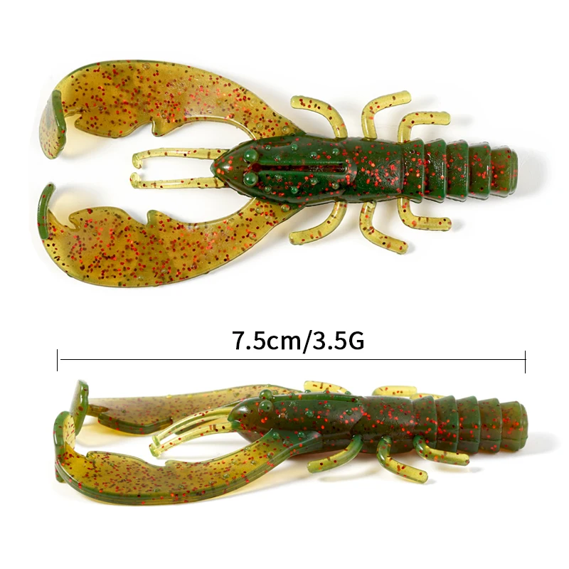 Sporting SUNMILE 6pcs Fishing Lures Crayfish Shrimp 7.5cm/3.5g Soft Baits Creatu - £23.84 GBP