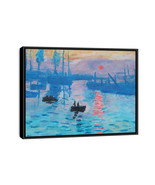 Framed Claude Monet Impression Sunrise Oil Canvas Print Wall Art Painting - $40.08 CAD+