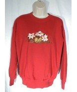 Christmas Women&#39;s Sweat Shirt Large Poinsettia Bow Holiday - €15,05 EUR