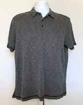 Tommy Bahama Striped Polo Shirt Mens Medium Cotton Poly Tencel Lyocell Mix Gray - £19.69 GBP