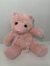 Best Made Toys light baby pink plush teddy bear ribbon bow sitting stuff... - $14.84