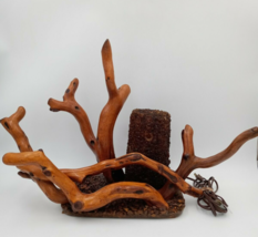 Vintage Oak Tree Branch Resin Stone Pebbles Base Table Lamp Cabin Décor Folk Art - £143.94 GBP