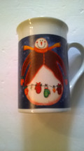 Snowman &amp; Ornaments Christmas Coffee Mug Cup Royal Norfolk Tall Latte Hot Cocoa - £11.50 GBP