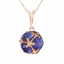 3.40 Carat 14K Rose Gold Natural Tanzanites Necklace Gemstone Series 14&quot; - 24&quot;  - £398.07 GBP