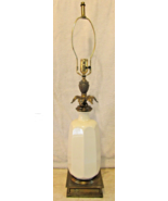 Stiffel Lenox Mid-Century White Porcelain and Brass Table Lamp - $474.04 CAD