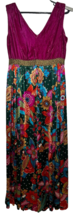 Boutique Bohemian Jumper Women&#39;s Large size 12 Pink Green Boho Colorful Wide Leg - £33.48 GBP