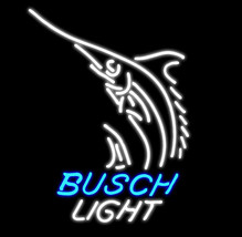 New Busch Light Shark Fish Logo Beer Bar Neon Light Sign 16&quot;x13&quot; [High Q... - £110.70 GBP