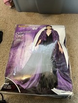 Spirit Purple Adult Embossed Celestial Sorceress Witch Cape Halloween Costume - £15.94 GBP