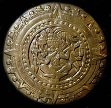 Aztec Maya Inca Calendar sculpture plaque in Bronze Finish - £69.04 GBP