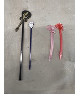 Vintage Hard Rock Guitar Shape Black Swizzle Sticks Drink Stir Bar Cockt... - $8.95