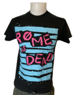 Hanes Heavy Weight Black Short Sleeve T Shirt &quot;Rome Is Dead&quot; Size Youth L - €8,10 EUR