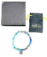 New INVICTA Blue Banded Beads Stretch Bracelet - $19.79