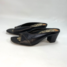 Liz Claiborne Twinkle 2 Leather Black Mule Sandals Shoes Size 8 ~ Casual Comfort - £15.78 GBP