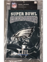 Philadelphia Eagles Super Bowl Champions Embroidered Wool Banner 14” X 22” - £35.43 GBP