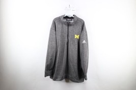 Adidas Mens 2XL Team Issued University of Michigan Football Half Zip Sweatshirt - £55.18 GBP