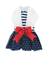 Stripes ands Anchors Red White Blue Nautical Dress &amp; Matching Leash Size... - €18,02 EUR