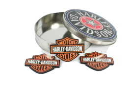 Harley Davidson Collectible Tin and 3 Drink Coasters 1999 10 Inch Diameter - £14.03 GBP