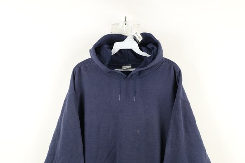 Vtg Carhartt Mens Large Distressed Spell Out Baggy Fit Hoodie Sweatshirt Blue Item image 2
