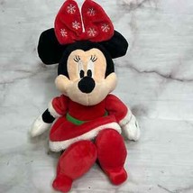 Disney Baby Minnie Mouse Plush Stuffed Crinkle Bow Red Christmas 14&quot; - £9.35 GBP