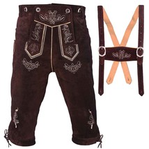 Oktoberfest costume Men's Lederhosen German Trachten Brown Bundhosen "Helmut" - £86.41 GBP