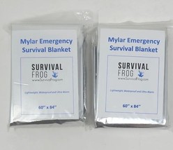 2 Survival Frog Emergency Blanket Thermal Insulating Mylar Heat 84&quot; X60&quot;... - £4.67 GBP