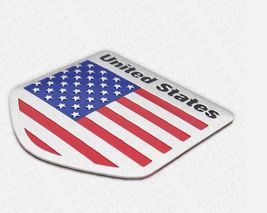 United States USA Crossed Flag Car Van 3D Sticker Decal Medal Emblem Dec... - $15.74