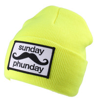 Team Phun Sunday Arancione Neon Rosa Giallo Verde Skullie Cappello Berre... - $12.68